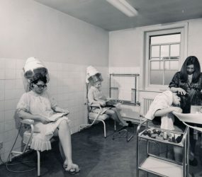 Nurses under hood dryers