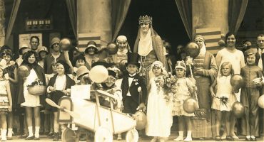 Children and adults dressed up for hospital carnival