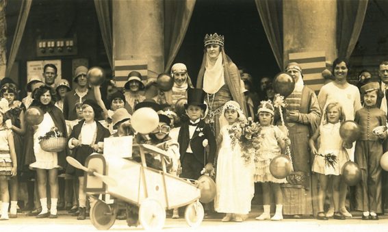 Children and adults dressed up for hospital carnival