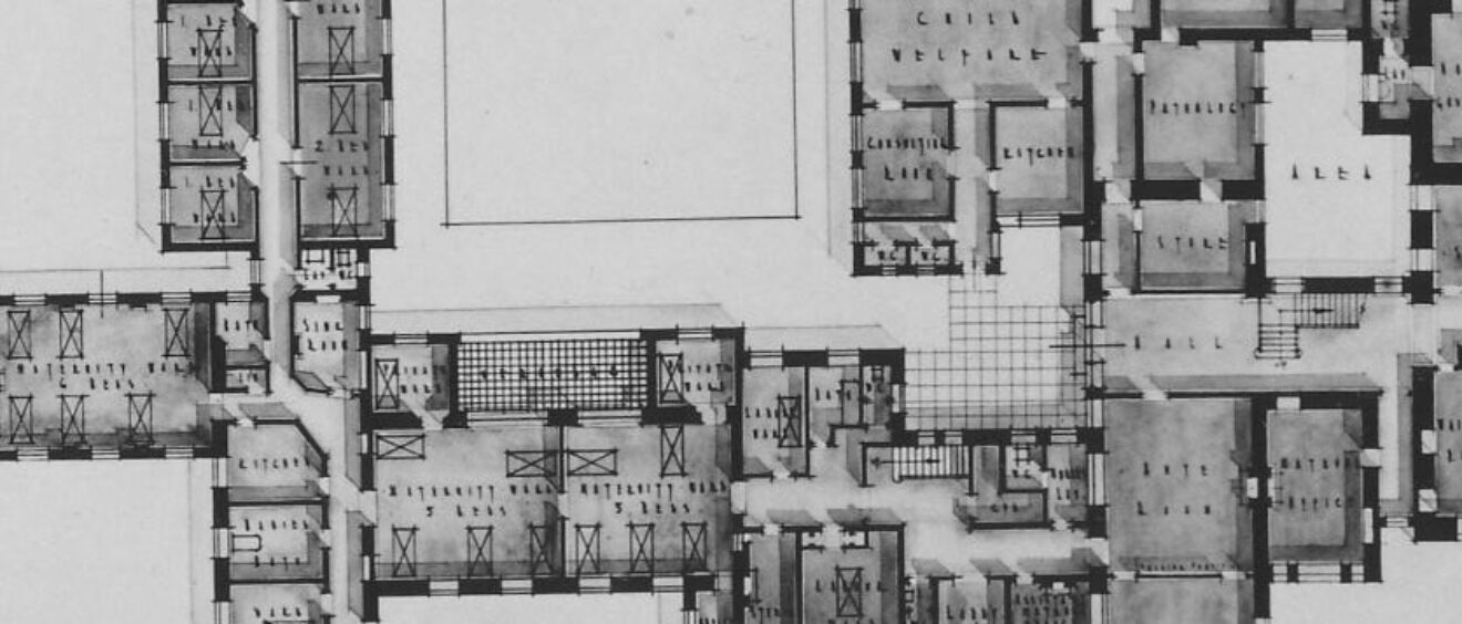 Architect plan for ground floor Infirmary 1930s
