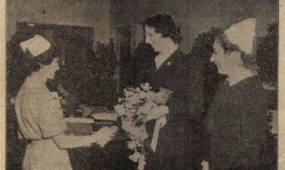 Lady Radnor shakes nurses hand