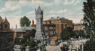 Salisbury General Infirmary and clock tower from Fisherton Street