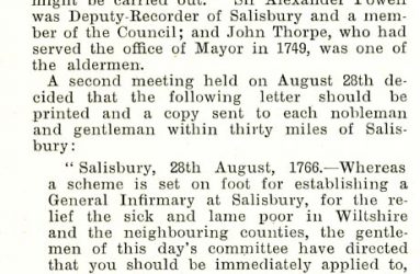 Newspaper clipping describes the meeting at The Vine, 1766