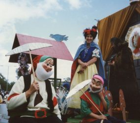 Staff dressed as snow white and seven dwarfs