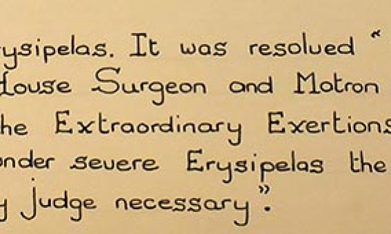 Entry from 1833 commenting on the outbreak of Erysipelas