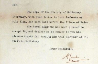 St James Palace notepaper with typed letter of thanks signed by Asst. Private Secretary