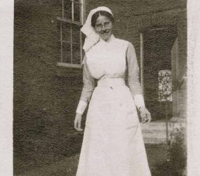 Nurse posing in the hospital grounds