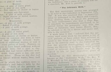 Photograph of a book page describing the Infirmary Walk