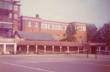 Ethel Woodrow ward viewed from Infirmary tennis court