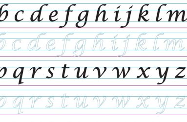 outline of alphabet to practise calligraphy style