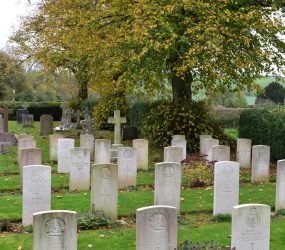 Gravestones in churchyard