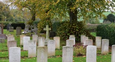 Gravestones in churchyard