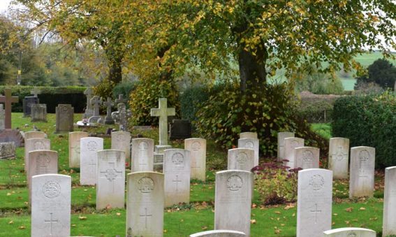 Gravestones in churchyard