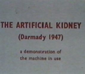 Title still taken from Darmady's film The Artificial Kidney