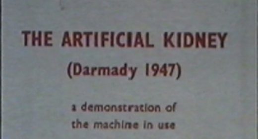 Title still taken from Darmady's film The Artificial Kidney