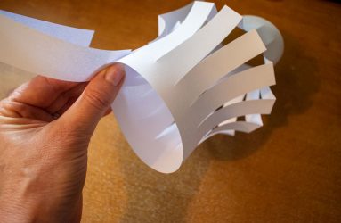 attach strip of paper for handle