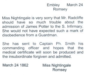 Typed version of Nightingale letter, 24 Mar 1862