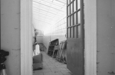 glass roof to walkway down to tunnel entrance