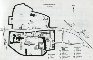 map of layout of Old Manor Hospital site
