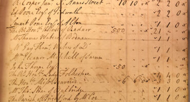 Ledger entry for Earl Radnor's donation