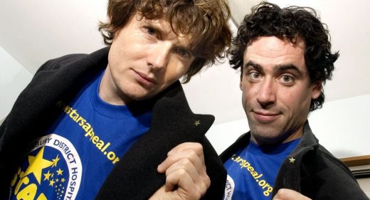 Actors Julian Rhind-Tutt and Stephen Mangan promoting the Stars Appeal